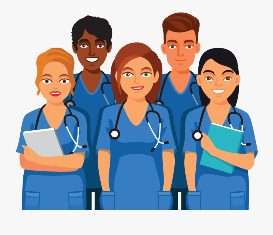 Clip Art Group Of Nurses Clipart - Health Care Professionals Png , Free