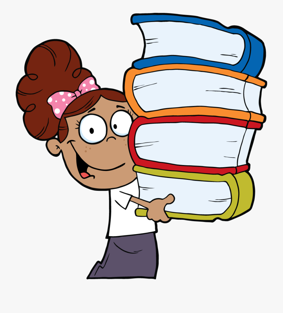 Student With Books Cartoon Clipart , Png Download - Student Clip Art, Transparent Clipart