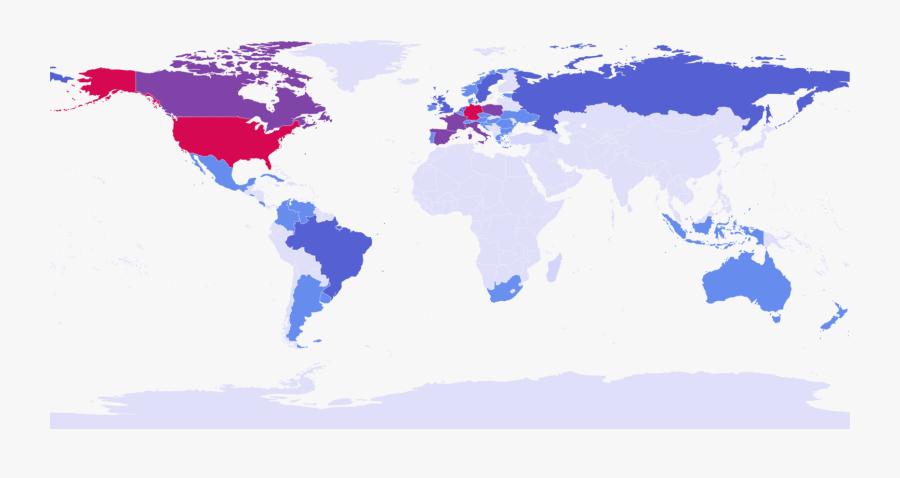 World Map - Black Metal Bands Per Capita, Transparent Clipart