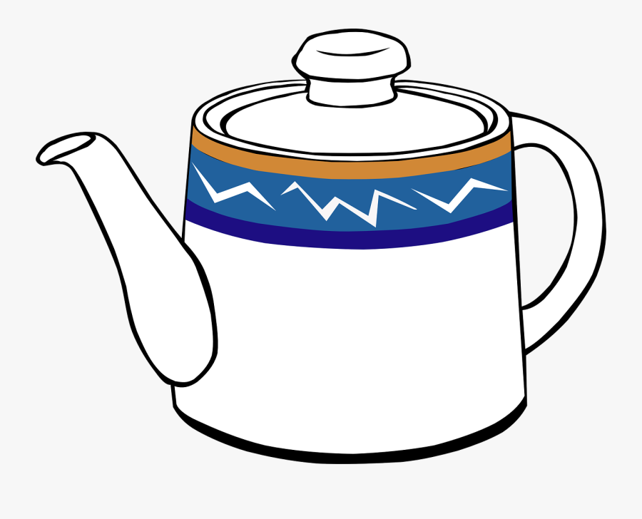 Line Art,serveware,artwork - Tea Kettle Clipart, Transparent Clipart