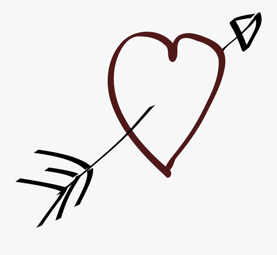 Heart,love,neck - Hand Drawn Heart Arrow Png, Transparent Clipart
