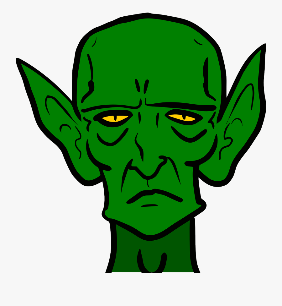 Halloween Goblin Clipart - Green Alien With Pointy Ears, Transparent Clipart