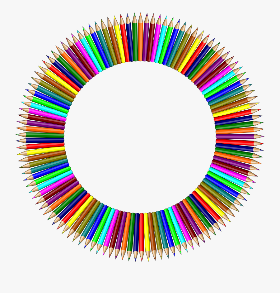 Colored Pencil Clip Art Chalk Png Download - Circle Frame Color Pencil, Transparent Clipart