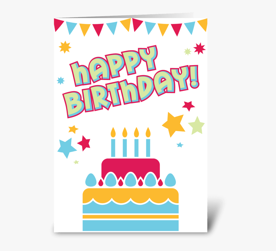 Happy Birthday Cake Greeting Card - Greeting Card, Transparent Clipart