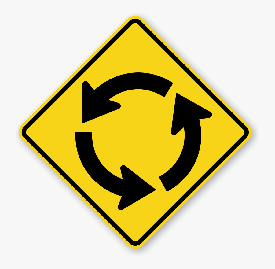 Clip Art Roundabout Signs Roadtrafficsigns Com - Roundabout Sign, Transparent Clipart