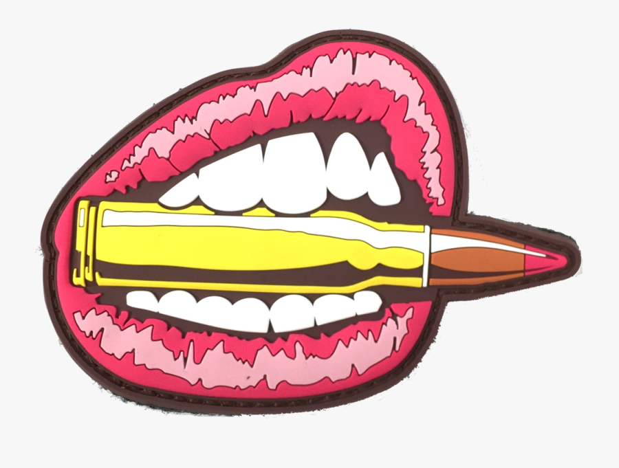 Her Lips - Patch - Lips Sticker, Transparent Clipart
