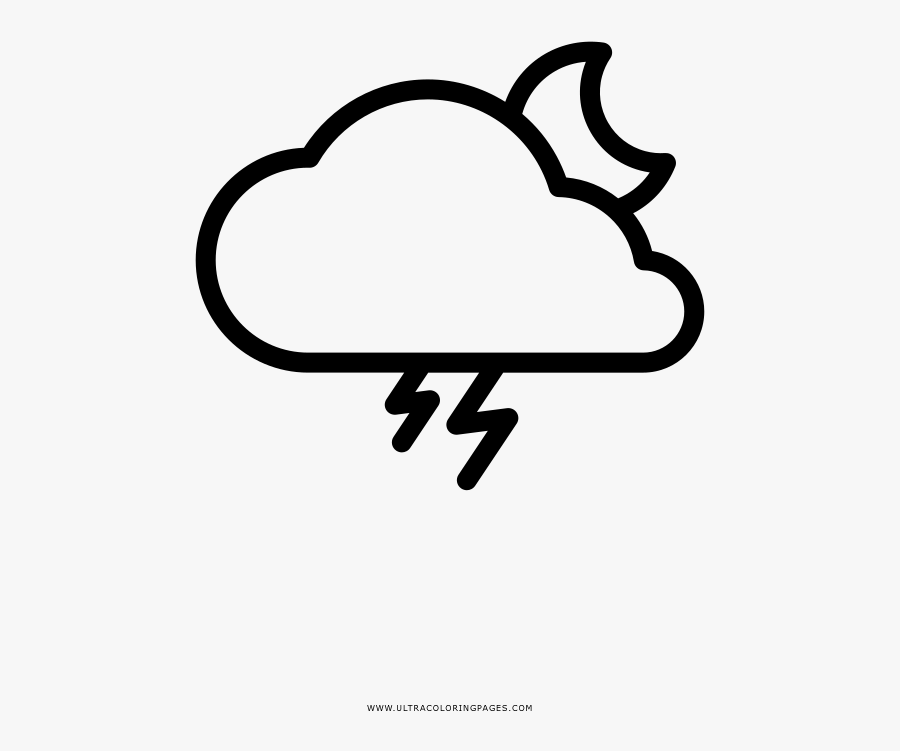 Storm Cloud Coloring Page - Clima Png Desenho, Transparent Clipart