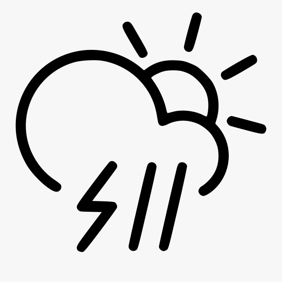 Day Rain Storm Cloud Lightning Rain Sun - Clouds & Rain Clipart Black And White, Transparent Clipart