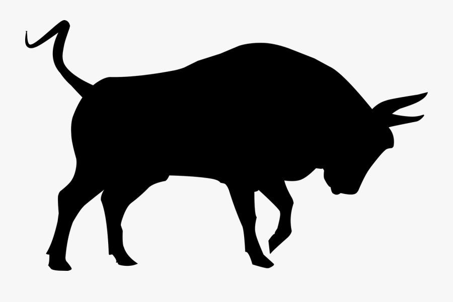 Silhouette Bull, Transparent Clipart