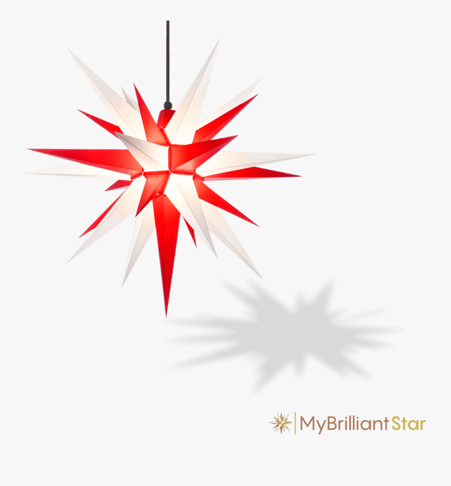 Original Herrnhut Plastic Star, White / Red, ~ 70 Cm - Herrnhuter Stern Rot Weiß, Transparent Clipart