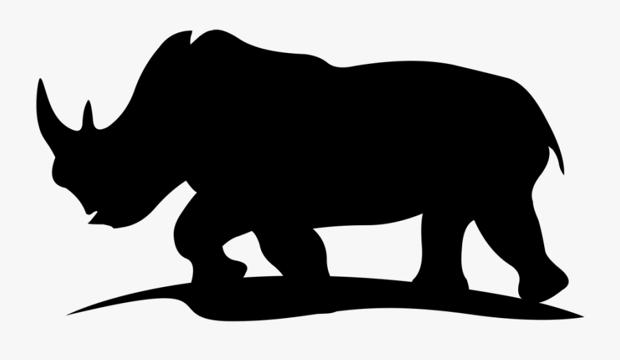 Rhinoceros, Rhino, Animal, Africa, Horn, Young, Black - Desenhos De Rinoceronte Para Adesivo, Transparent Clipart