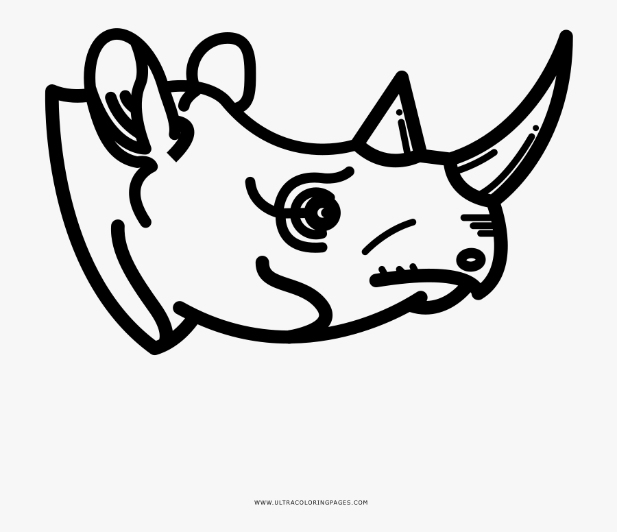 Rhinoceros Coloring Page, Transparent Clipart