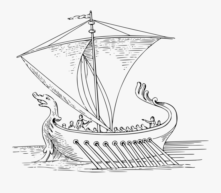 Caravel,ship,boat - Easy Roman Ship Drawing, Transparent Clipart