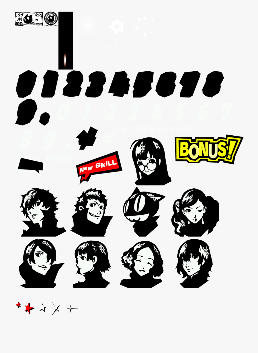 Clip Art Persona 5 Hud - Persona 5 Text Icons, Transparent Clipart