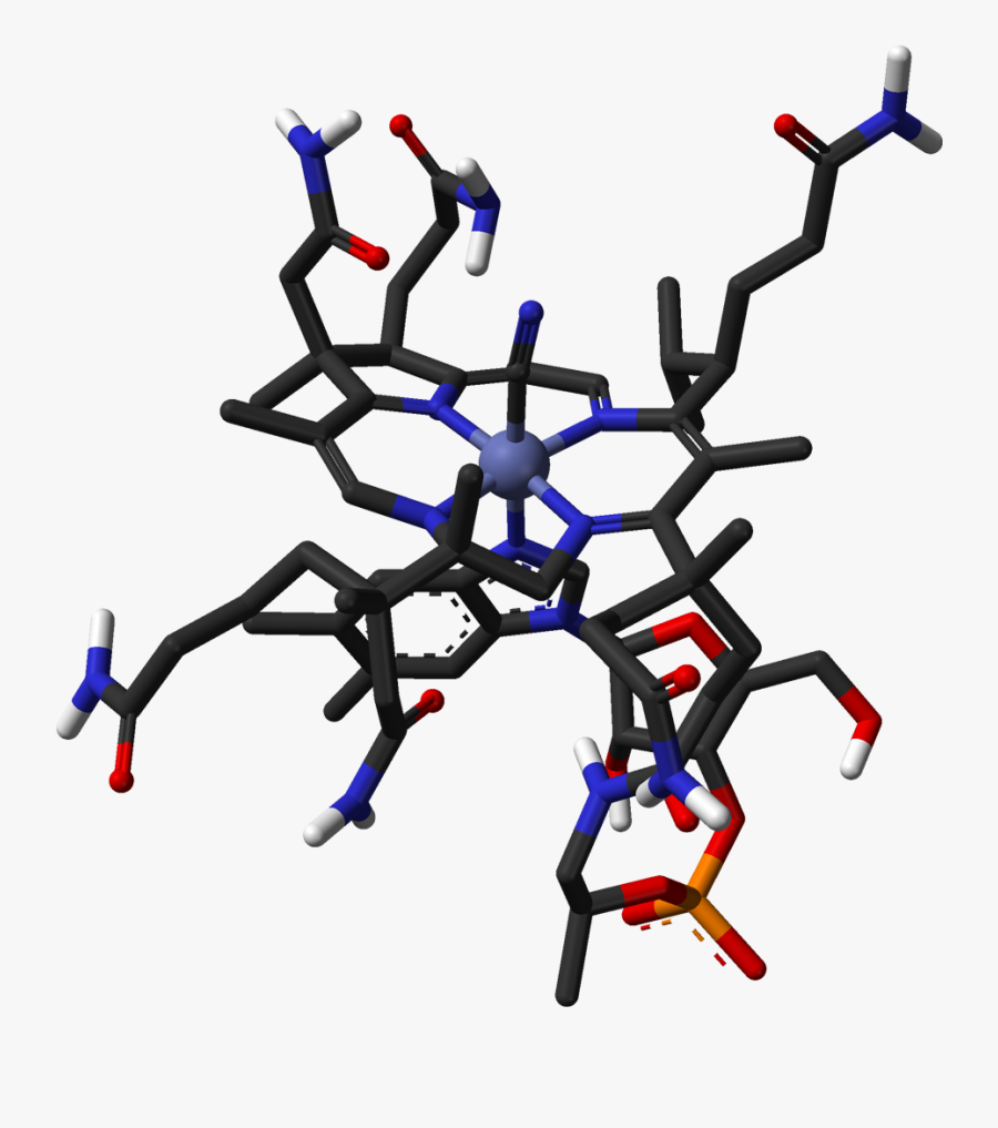 Cyanocobalamin, Also Known As Vitamin B12 - Vitamin B12 Crystal Structure, Transparent Clipart