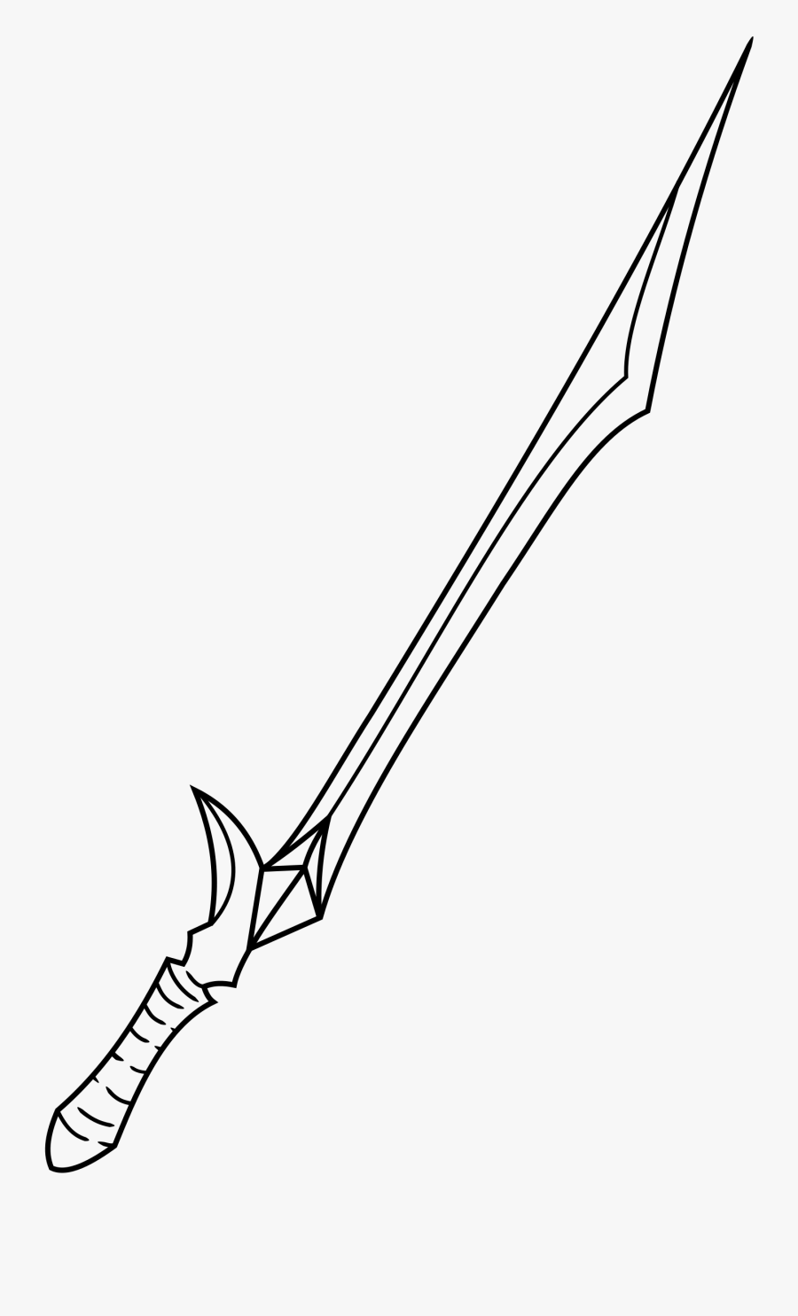 Longsword Drawing Western - Sketch Of A Sword, Transparent Clipart