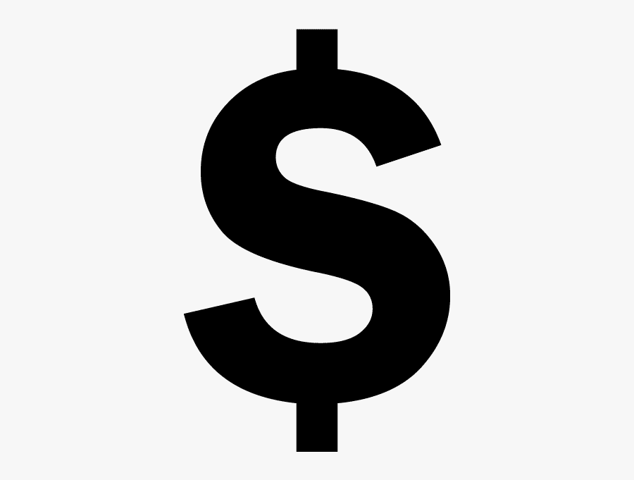 Clip Art Black Sign For - Dollar Sign Symbol Png, Transparent Clipart