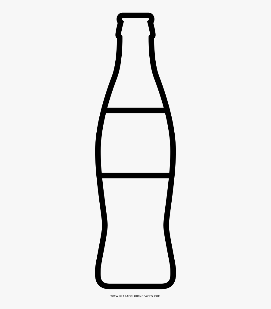 Soda Bottle Coloring Page - Line Art, Transparent Clipart