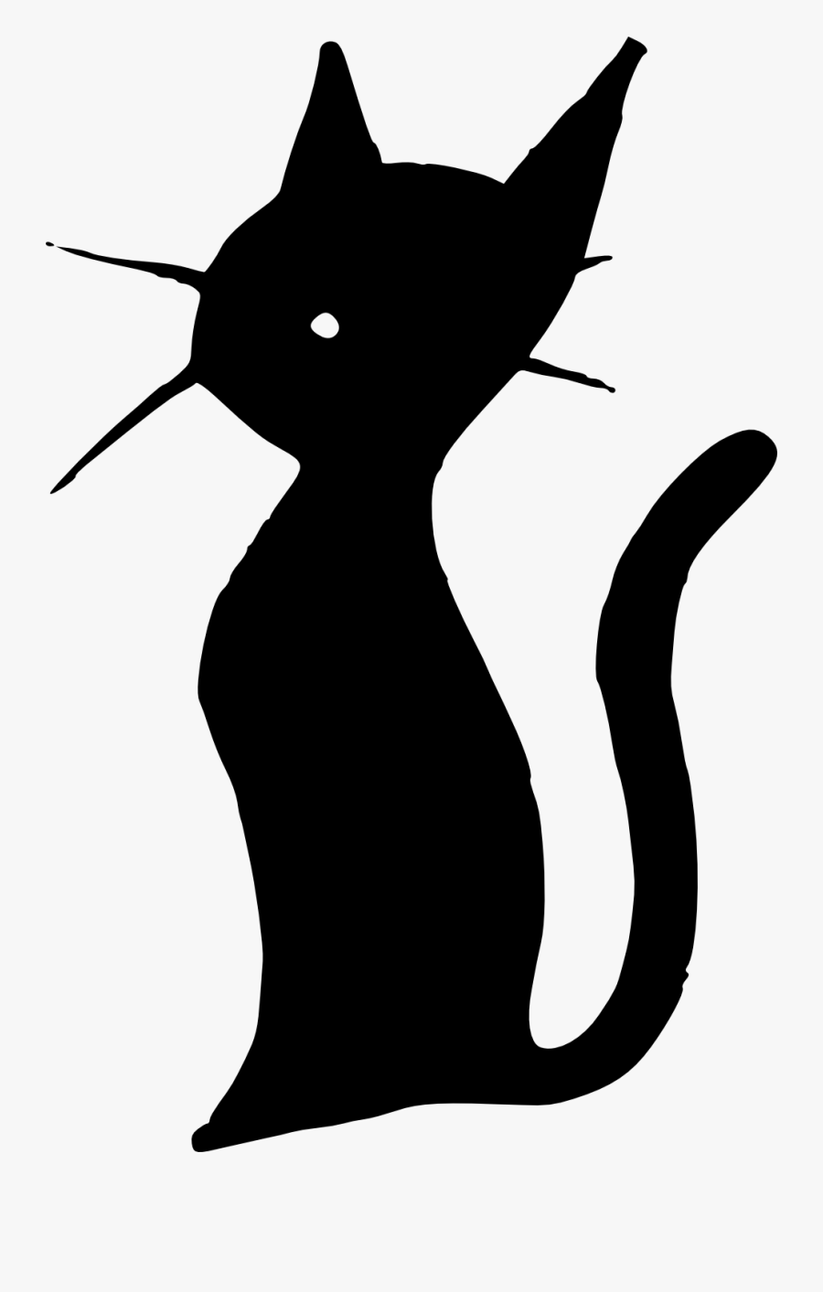 Cat Kitten Silhouette Paintbrush Clip Art - Cute Tiny Transparent Art, Transparent Clipart