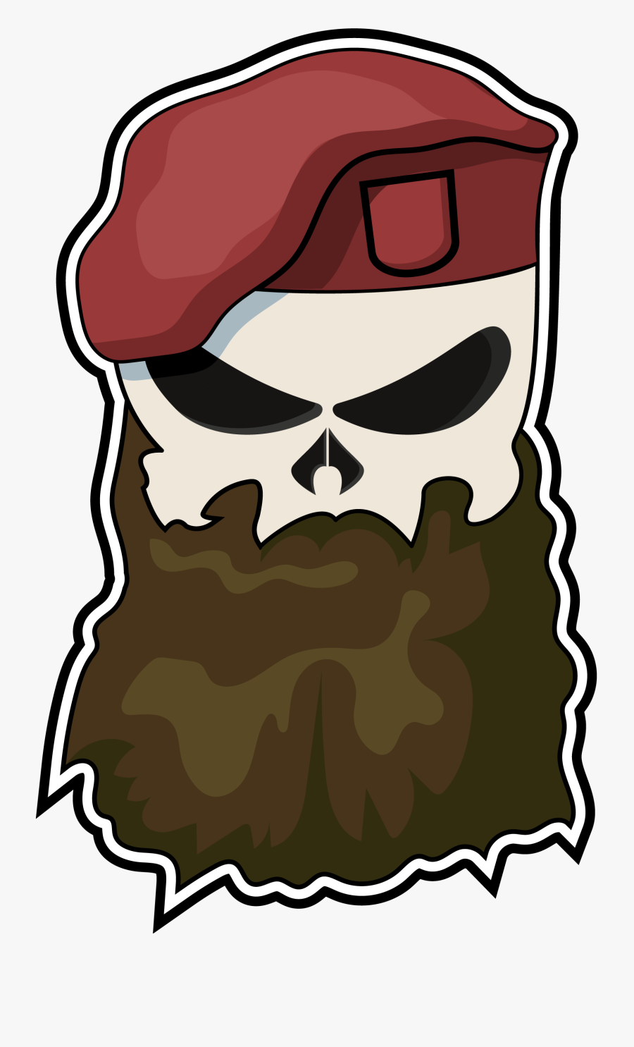 Bearded Punisher Png, Transparent Clipart