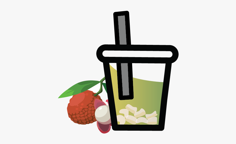 Lychee Green Tea With Real Lychee Bits - Milk Tea Logo Png, Transparent Clipart