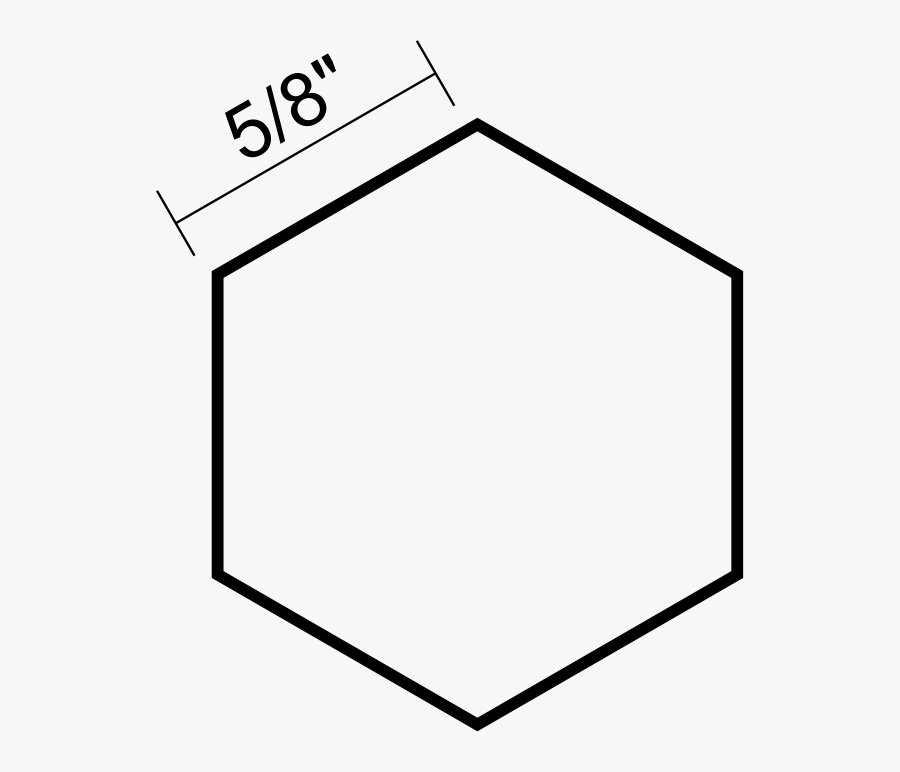 Hexagon 5/8 - Line Art, Transparent Clipart