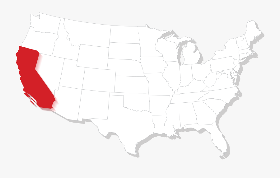 California Gun Laws - Transparent Us State Outline Map, Transparent Clipart