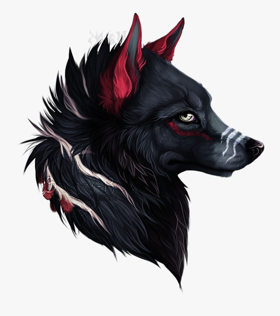 Clip Art Pictures Of Wolfs - Black And Red Wolf Art, Transparent Clipart