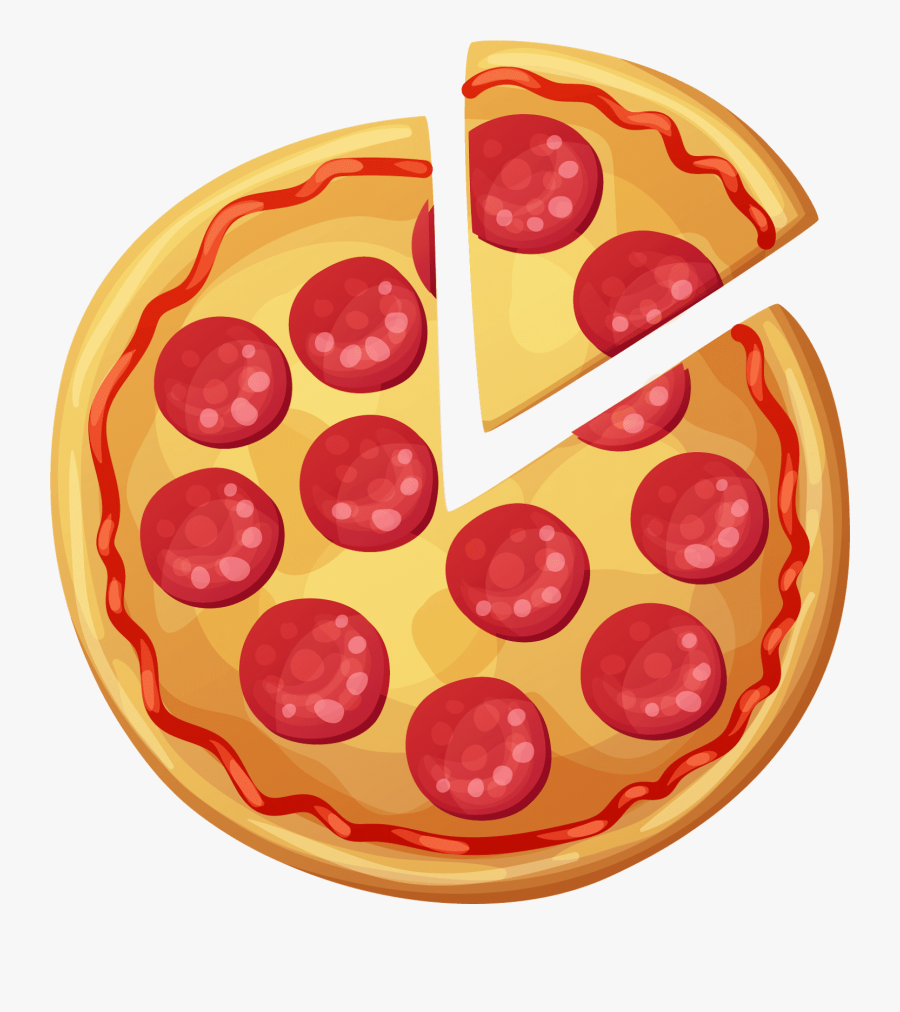 Transparent Cartoon Pizza Png - Transparent Pepperoni Pizza Cartoon, Transparent Clipart