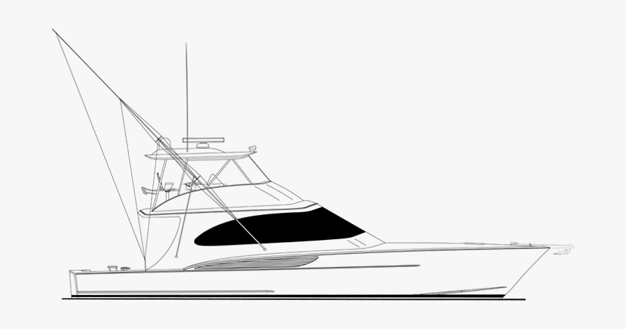 Bay Drawing Ocean Boat - Sport Fishing Boat Drawing, Transparent Clipart