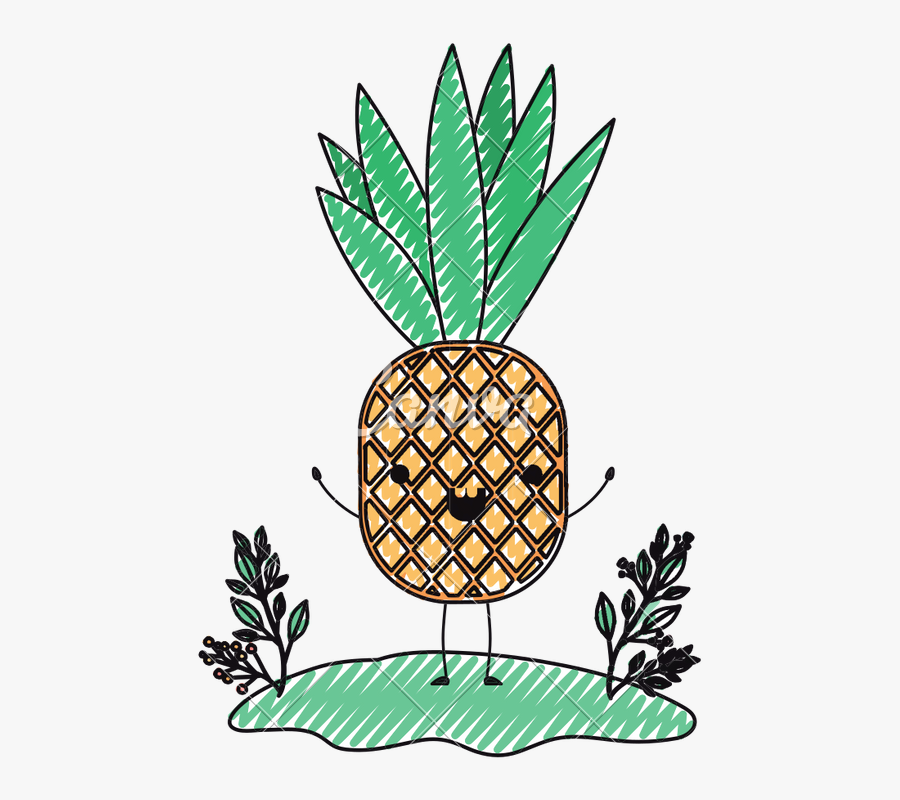 Pineapple Clipart Character - Pineapple, Transparent Clipart