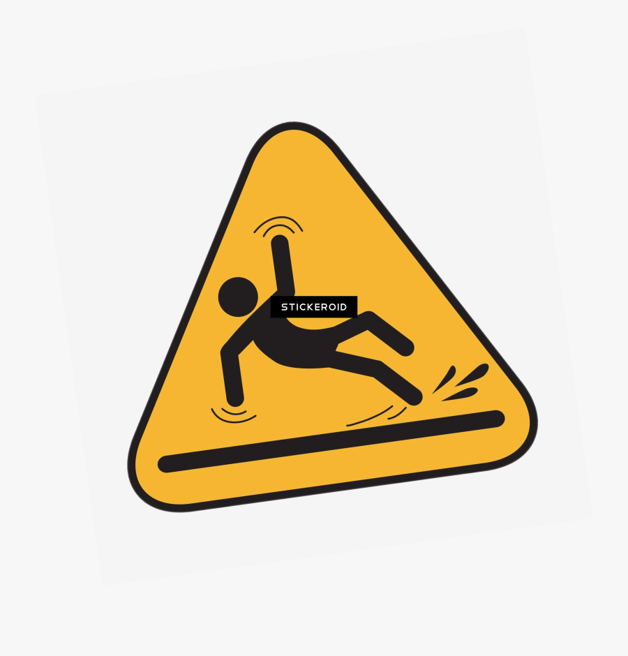 Slip And Fall Hazard Sign - Caution Wet Floor Icon, Transparent Clipart