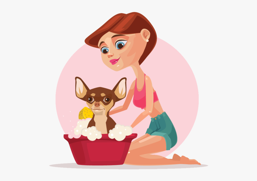 Dibujo Animado Bañando A Un Perro, Transparent Clipart