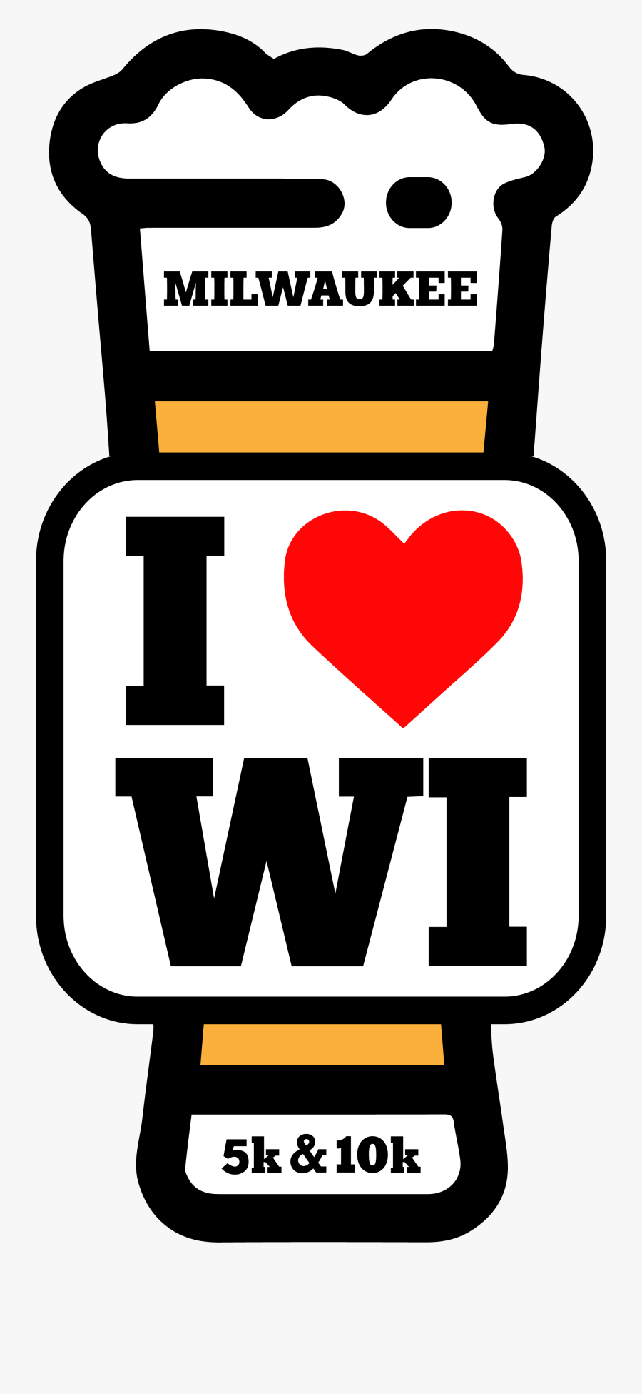 I Love Wi 5k & 10k Race Logo, Transparent Clipart
