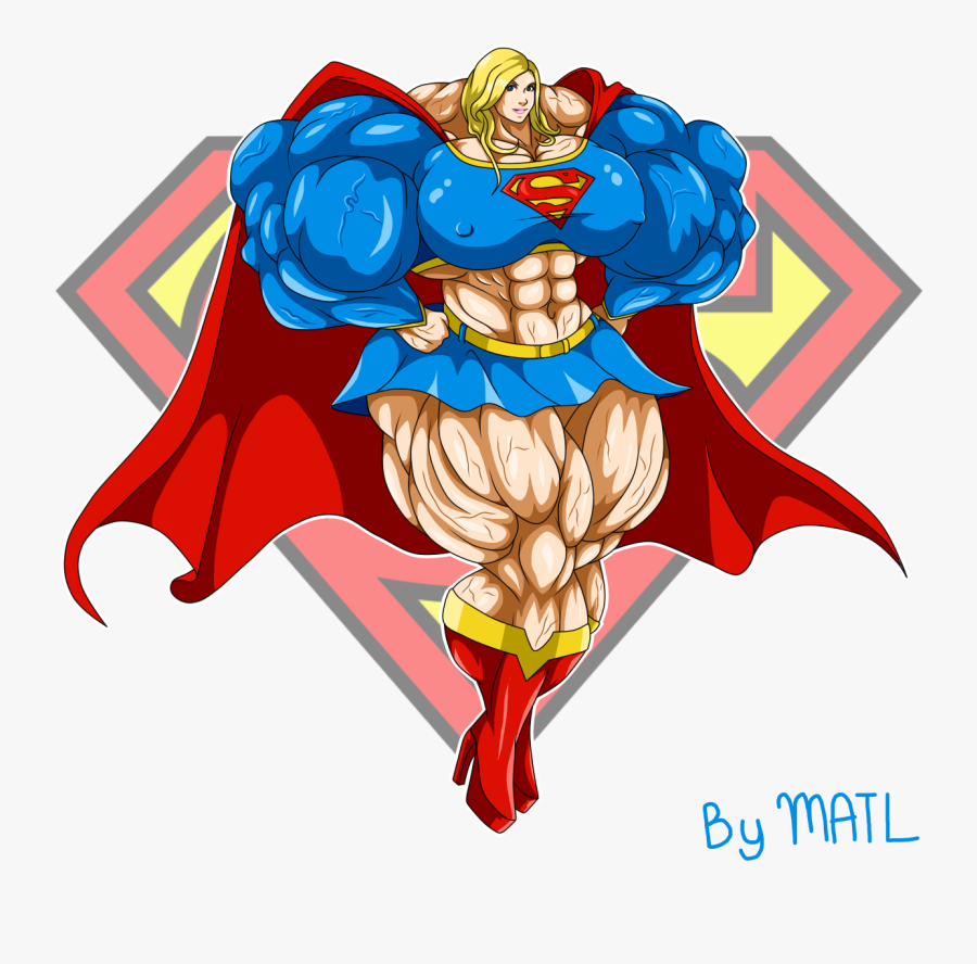 Commission - Supergirl - Supergirl Female Muscle Growth, Transparent Clipart