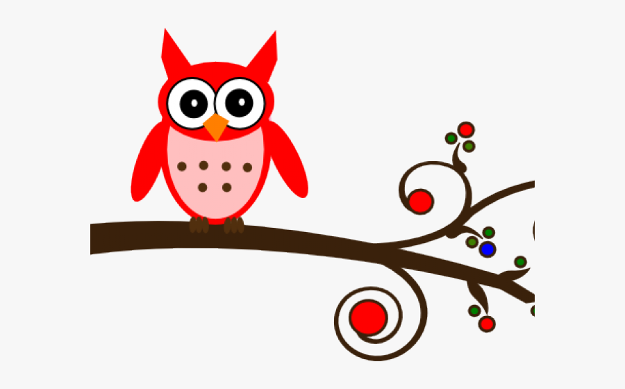 Red Clipart Owls - Blue Owl On Branch, Transparent Clipart