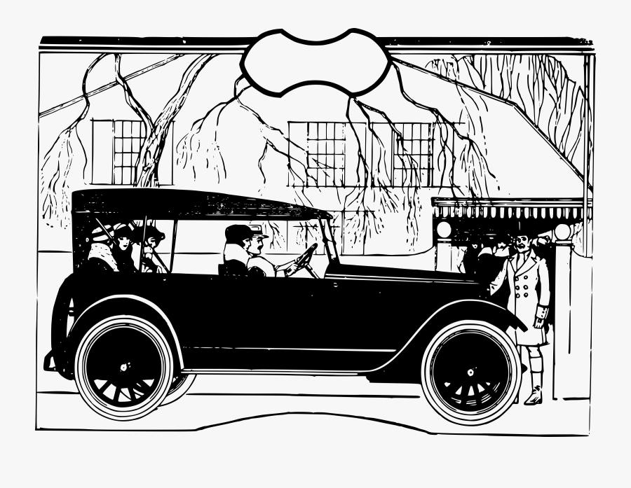 People Drive An Old Car Clip Arts - People In Car Drawing, Transparent Clipart