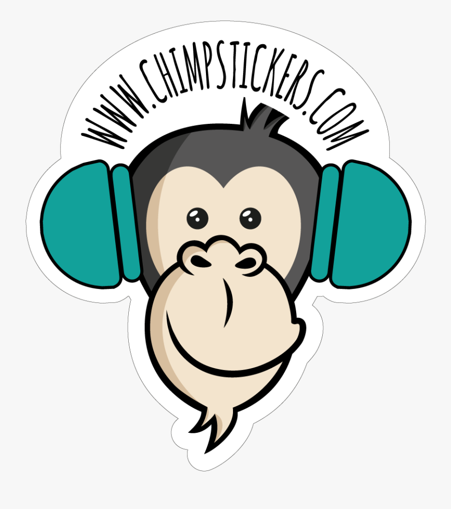 Chimp Stickers Headphones - Cartoon Boy With Brown Hair, Transparent Clipart