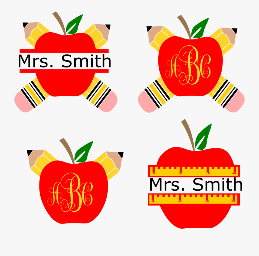 Download Pencil Apple Monogram Frames Apple Teacher Monogram Svg Free Free Transparent Clipart Clipartkey