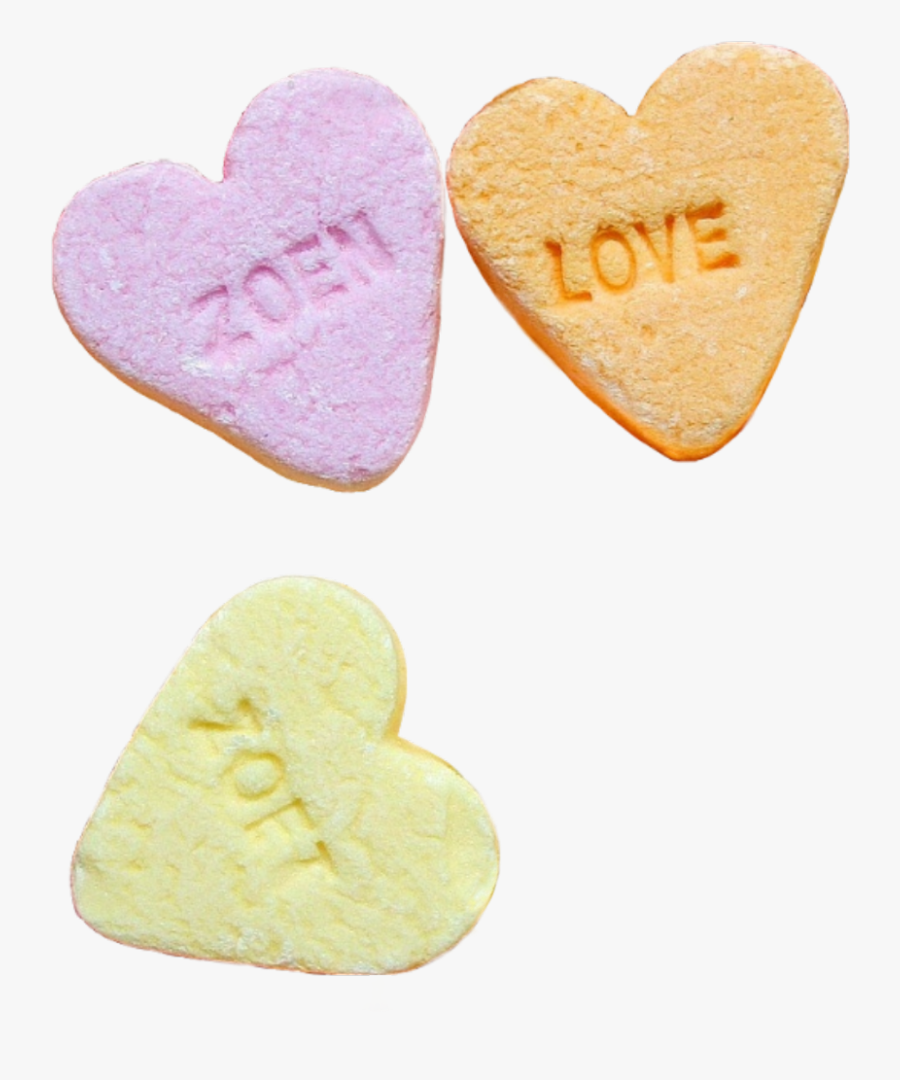 Hearts Candy Candyhearts Love Three Cutout Sweets Food - Heart, Transparent Clipart