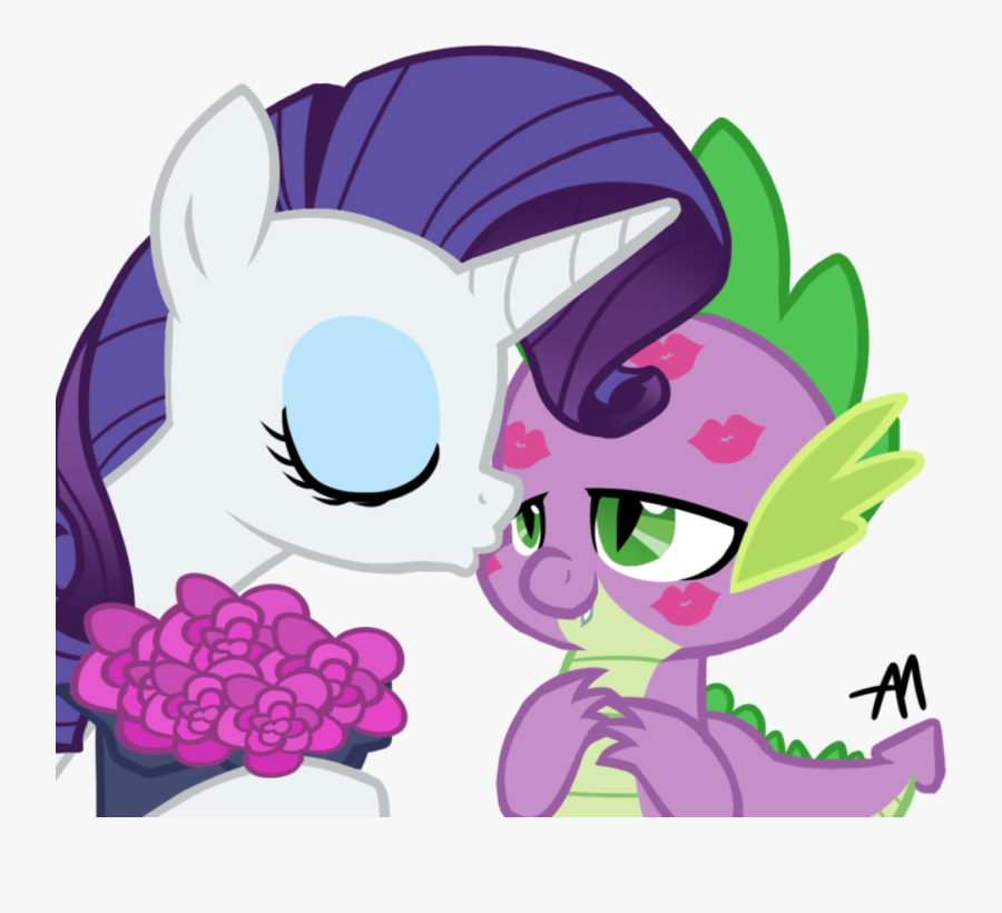 Request For Dcencia By Bananimationofficial - Mlp Spike Kissing Rarity, Transparent Clipart