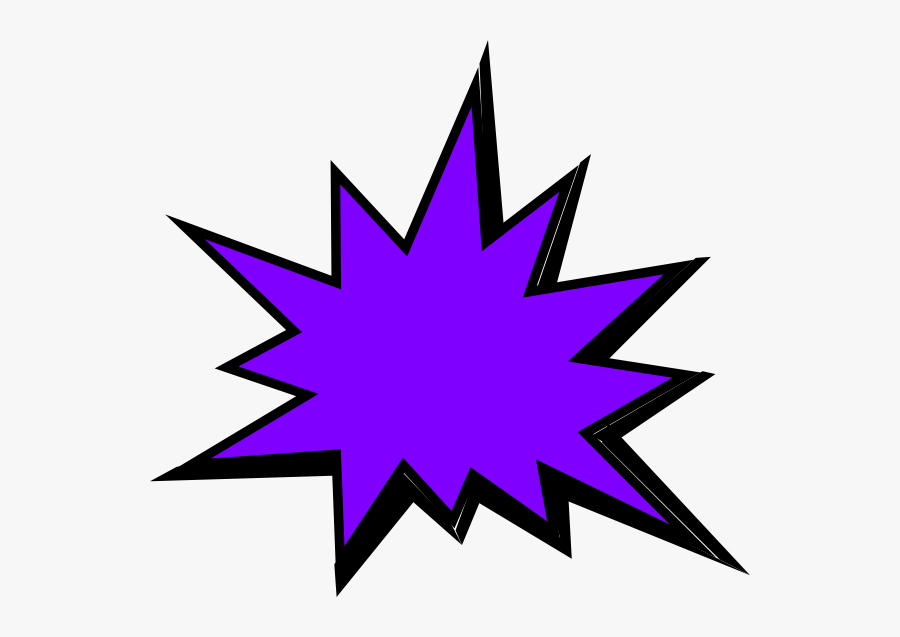 Purple Comic Pow Clip Art - Superhero Comic Book Background, Transparent Clipart