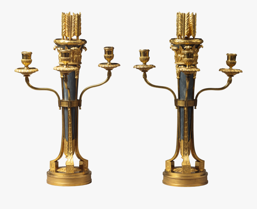 Bronze And Turquin Blue Marble Candelabra In The Form - Column, Transparent Clipart