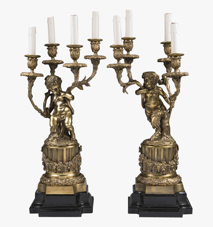 Bronze 19th Century Candelabras - Antique, Transparent Clipart