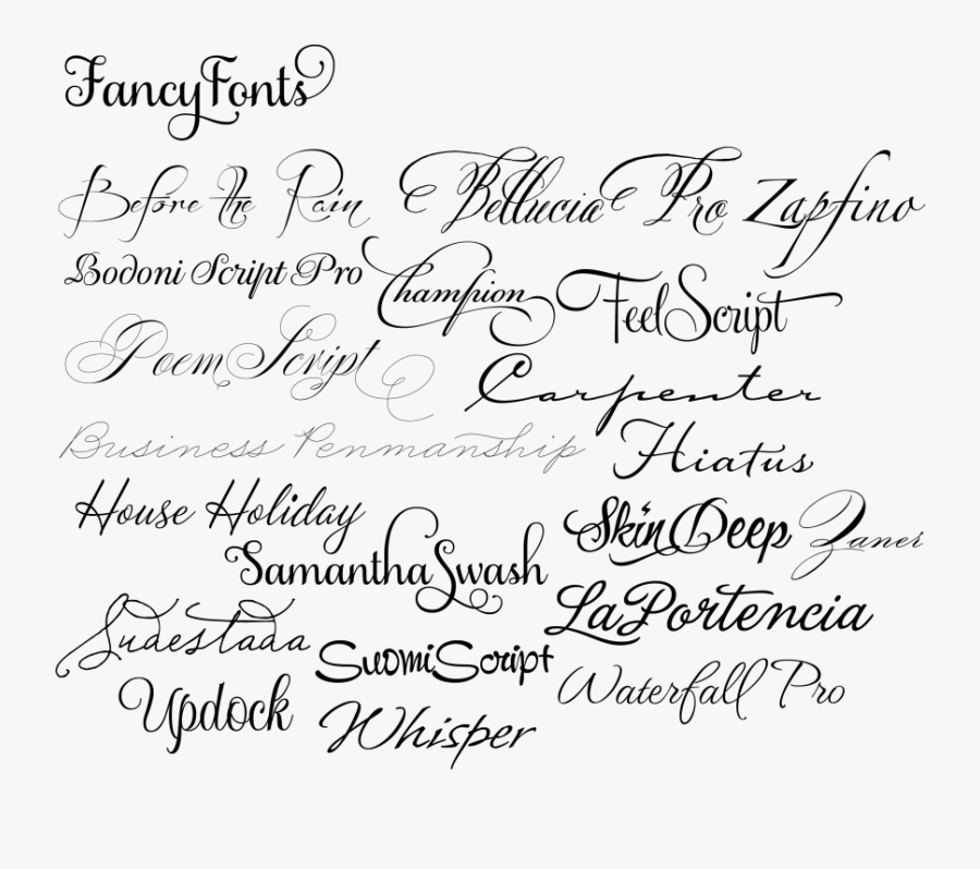 Clip Art Fancy Word Fonts - Best Script Font Tattoo , Free Transparent ...