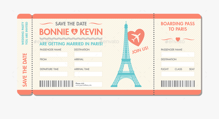 Invitation Examples Psd - Boarding Pass Invitation Png, Transparent Clipart