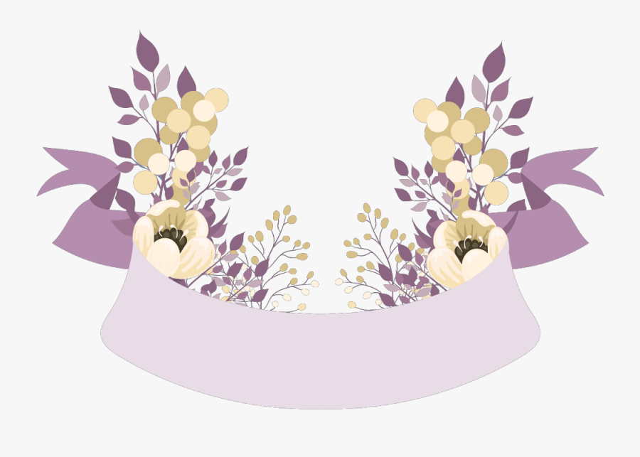 #banner #banners #floral #flower #flowers #sign #ftestickers - Banner Floral Png, Transparent Clipart