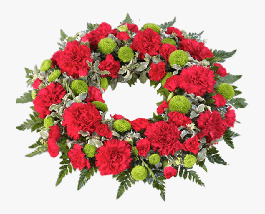 Red And Green Funeral Wreath - Transparent Funeral Flowers Png, Transparent Clipart