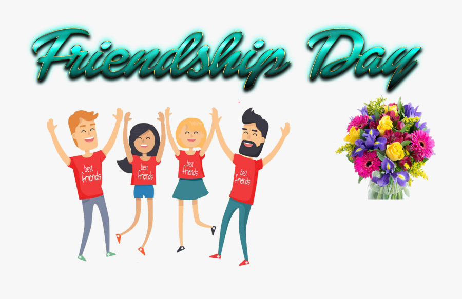 Happy Friendship Day Four Friends , Transparent Cartoons - Happy Friendship Day Four, Transparent Clipart