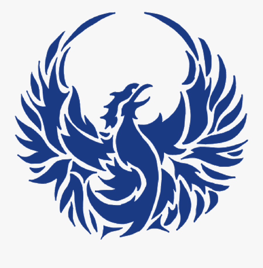 Phoenix Clipart Stencil - Blue Phoenix Transparent Background, Transparent Clipart